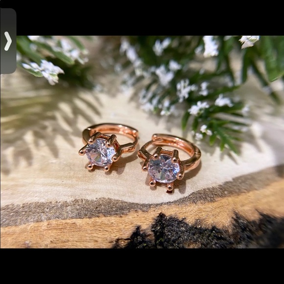 Rose gold plated earrings - Picture 4 of 6